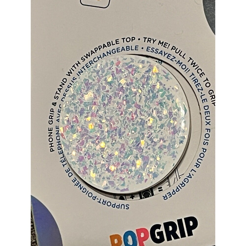 PopSockets PopGrip PREMIUM Phone Grip & Stand - Iridescent Confetti White - NEW - Picture 3 of 7